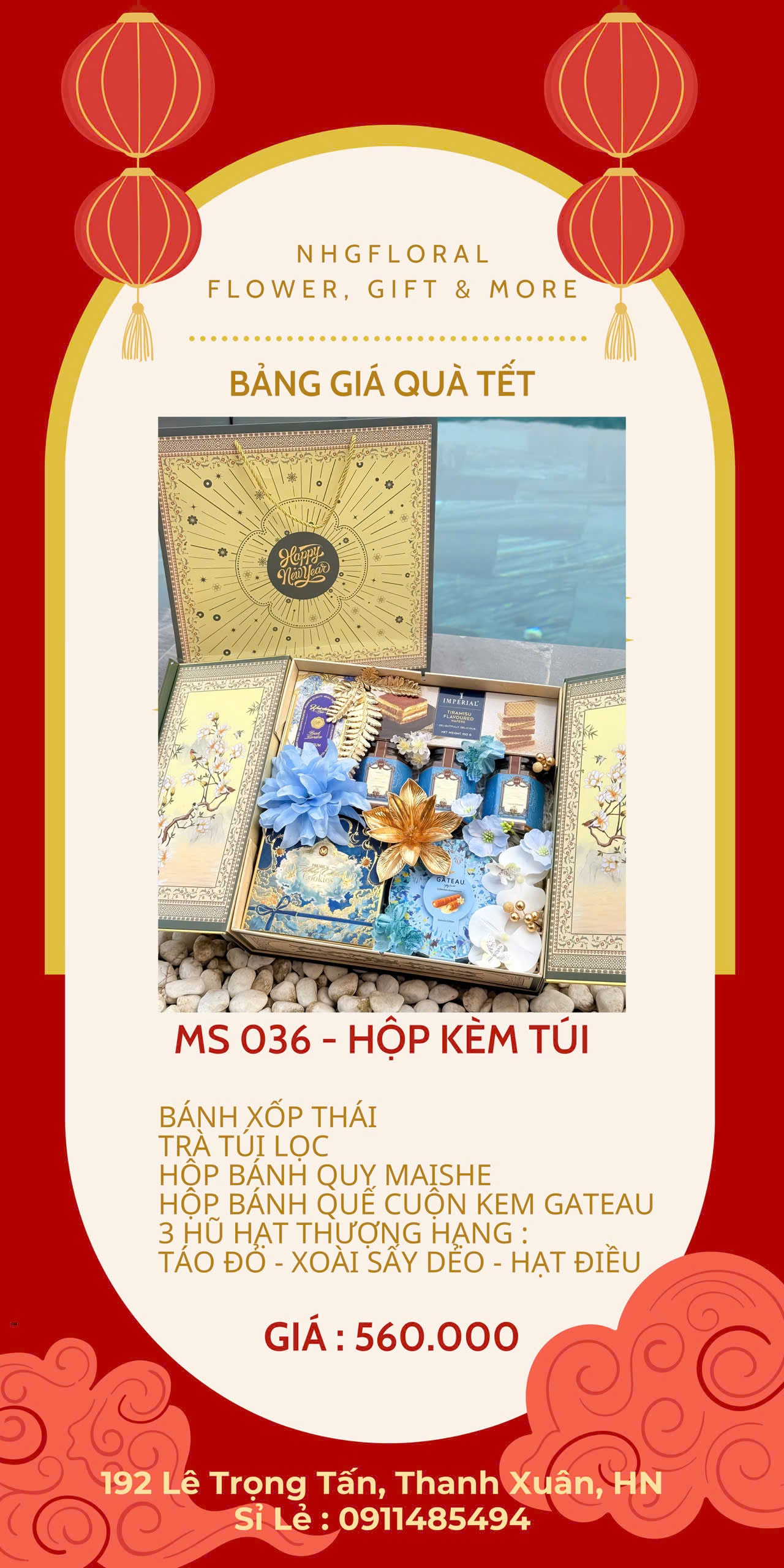 Set quà Tết MS 036 - hộp kèm túi