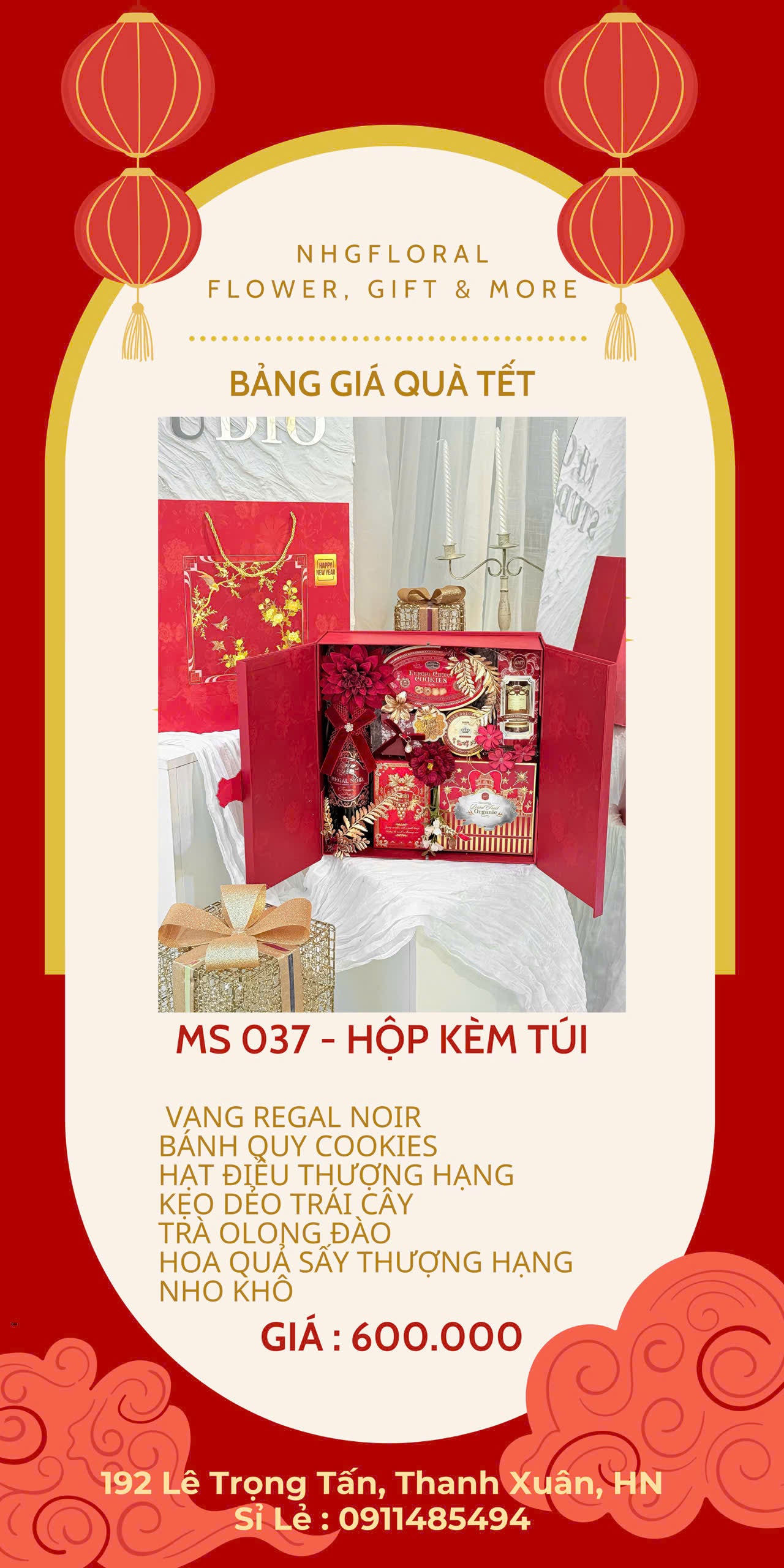 Set quà Tết MS 037 - hộp kèm túi
