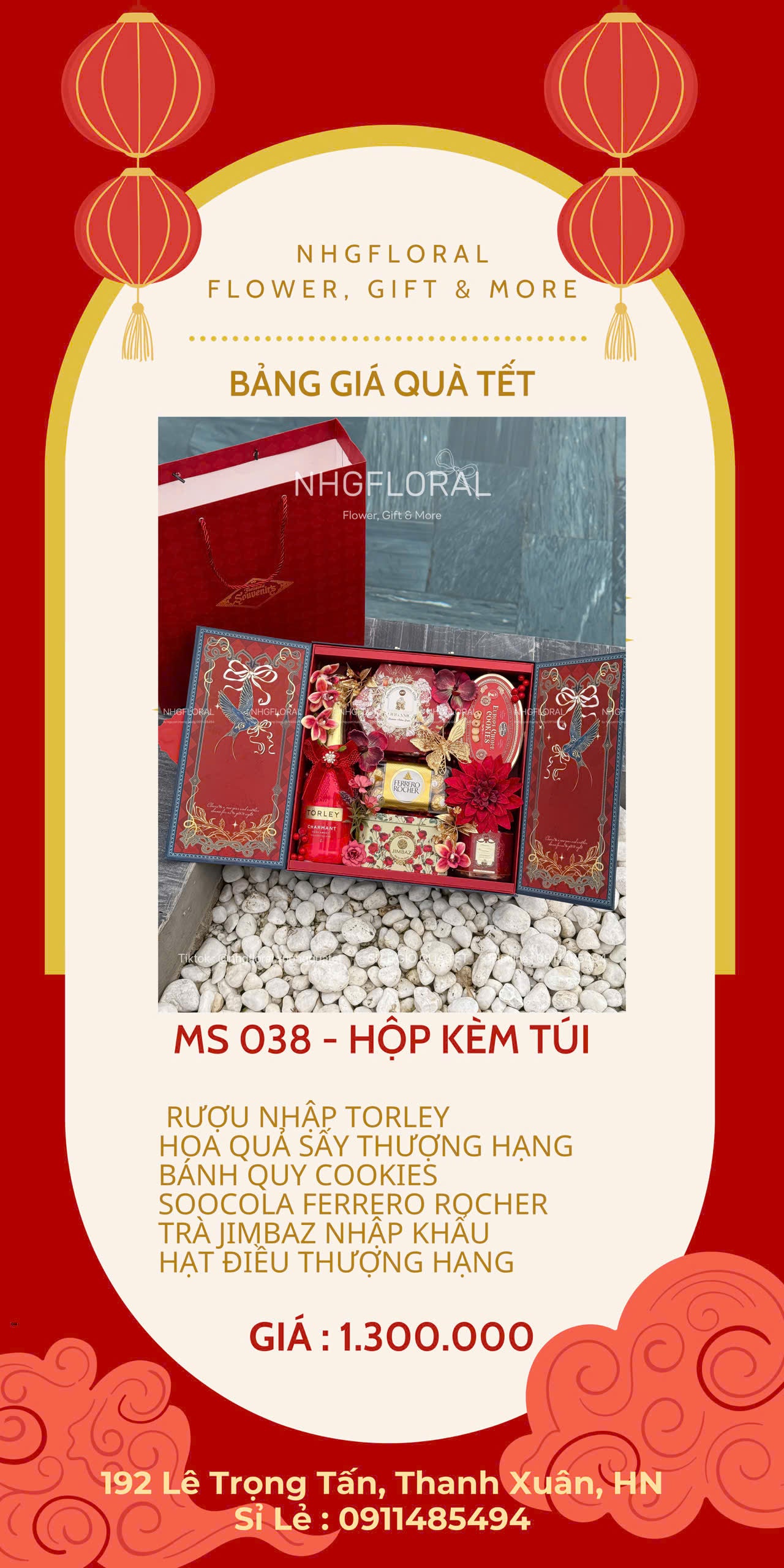 Set quà Tết MS 038 - hộp kèm túi