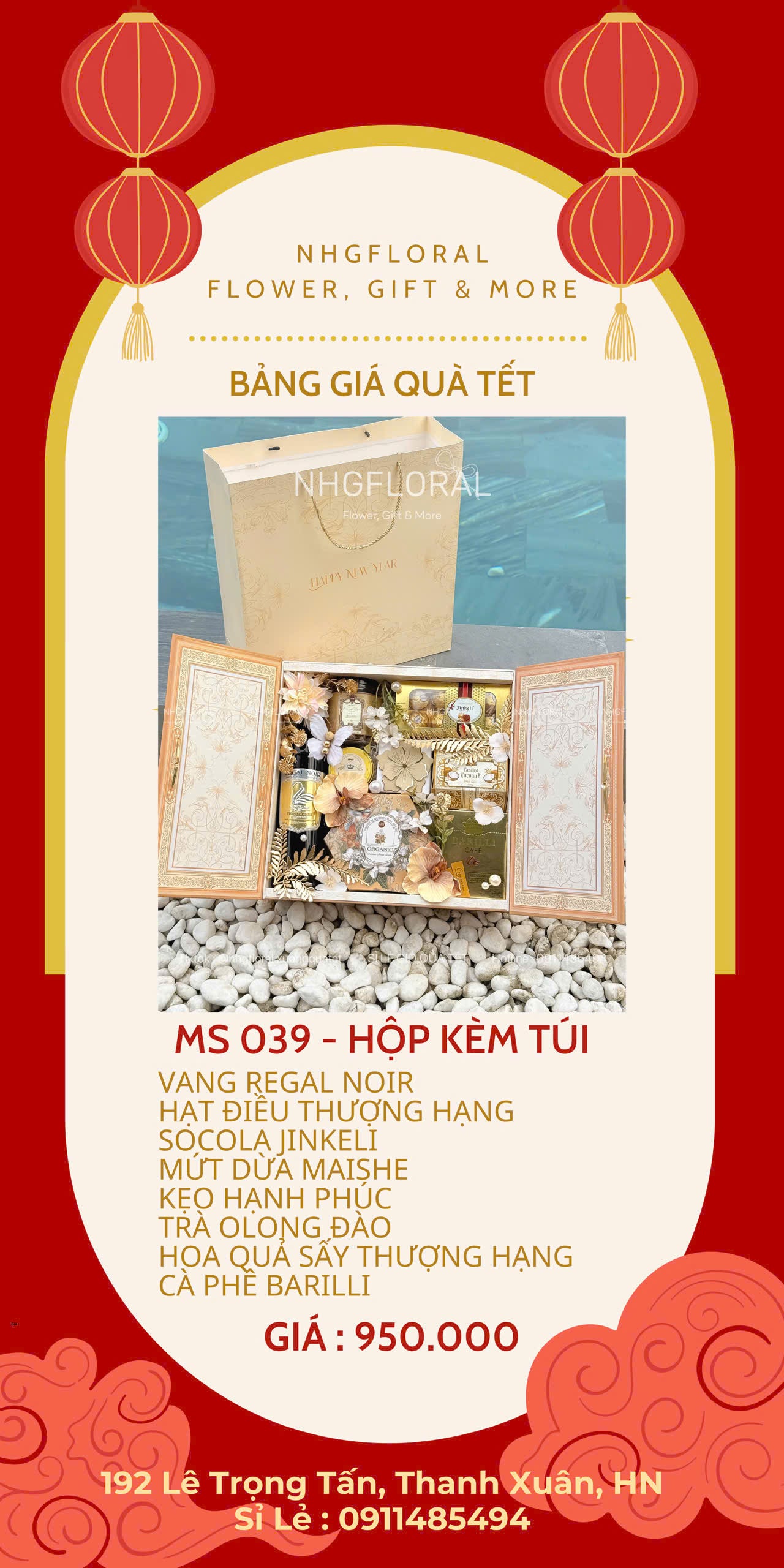 Set quà Tết MS 039 - hộp kèm túi