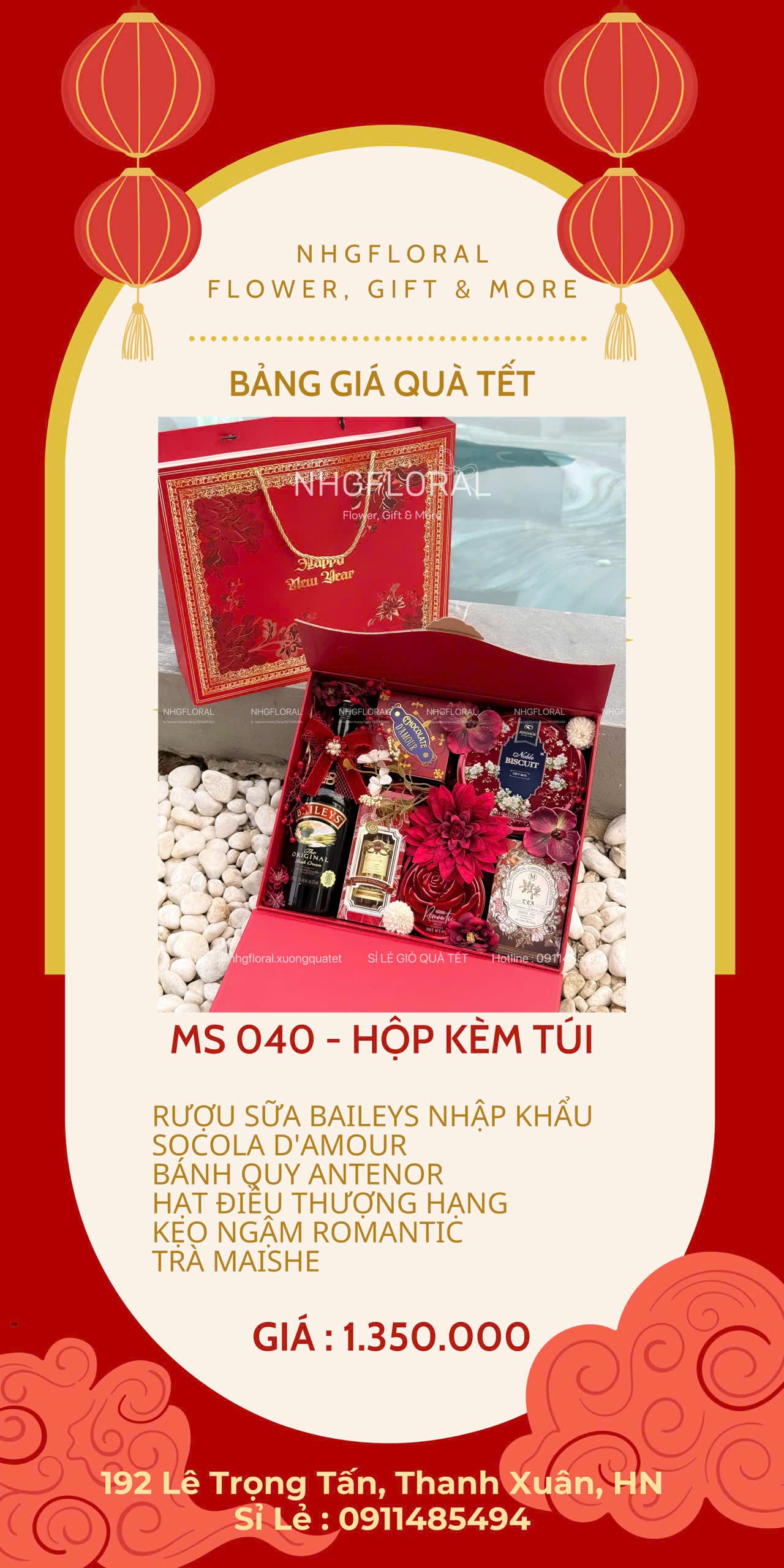 Set quà Tết MS 040 - hộp kèm túi